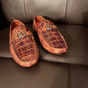 Brand New Franco Cuadra Men 7.5 Genuine Alligator Leather Driver Shoes